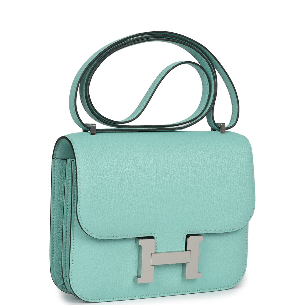 Constance 18 Aqua Chevre Palladium Hardware Bag