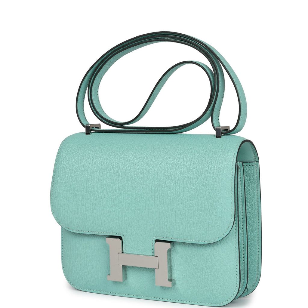 Constance 18 Aqua Chevre Palladium Hardware Bag