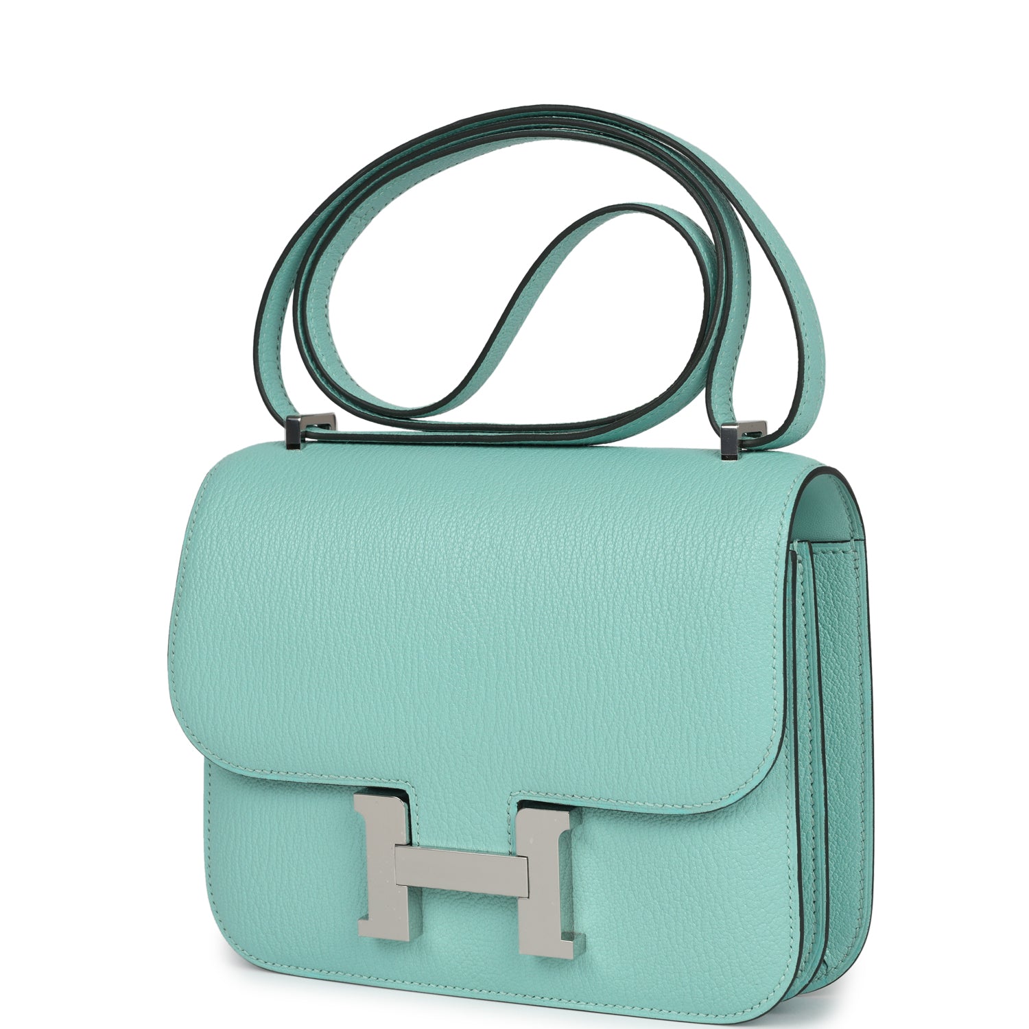 Constance 18 Aqua Chevre Palladium Hardware Bag