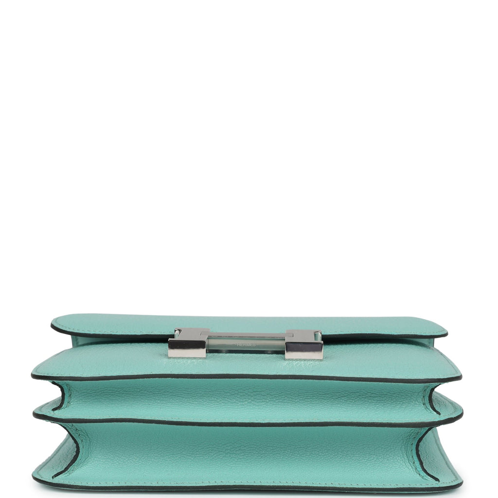 Constance 18 Aqua Chevre Palladium Hardware Bag