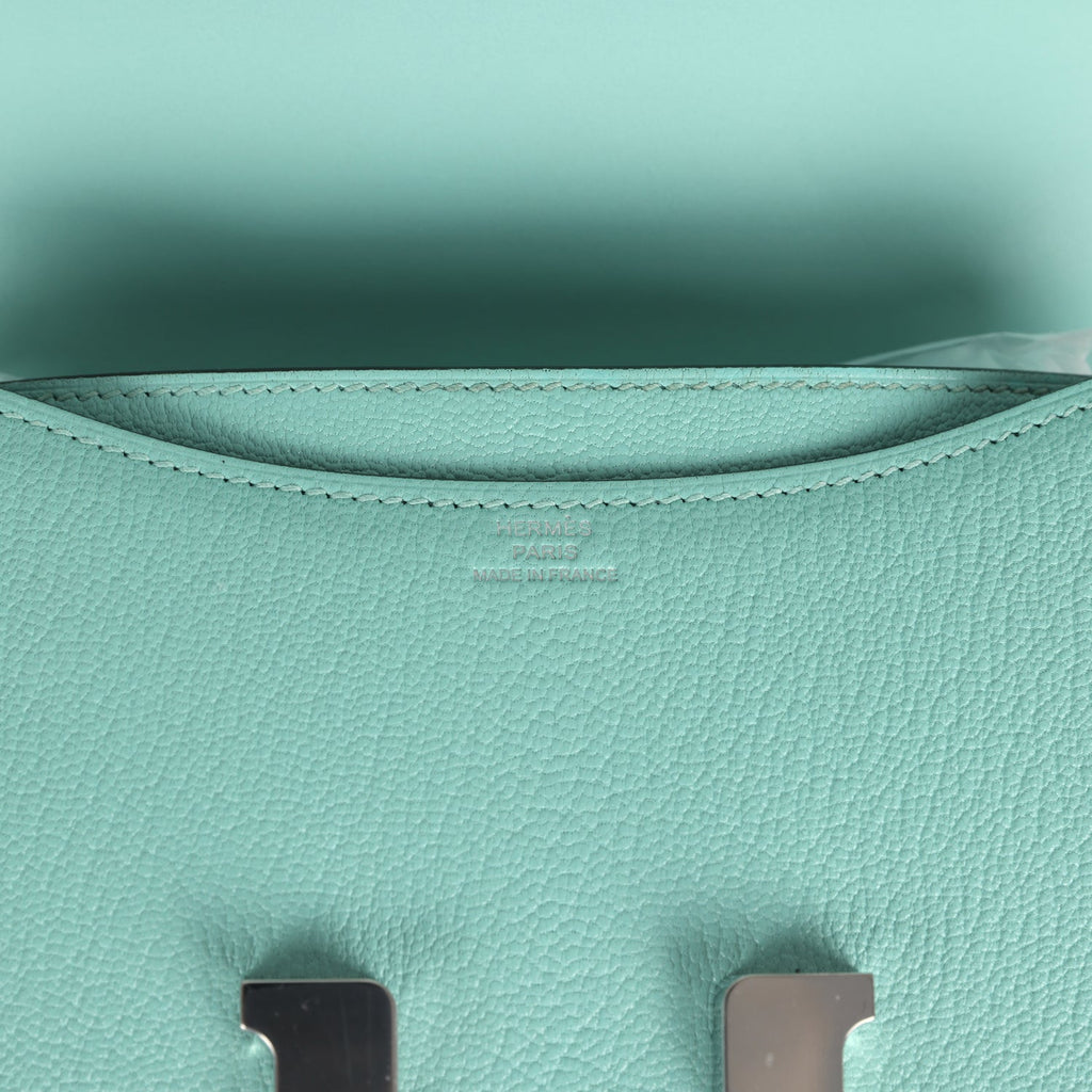 Constance 18 Aqua Chevre Palladium Hardware Bag