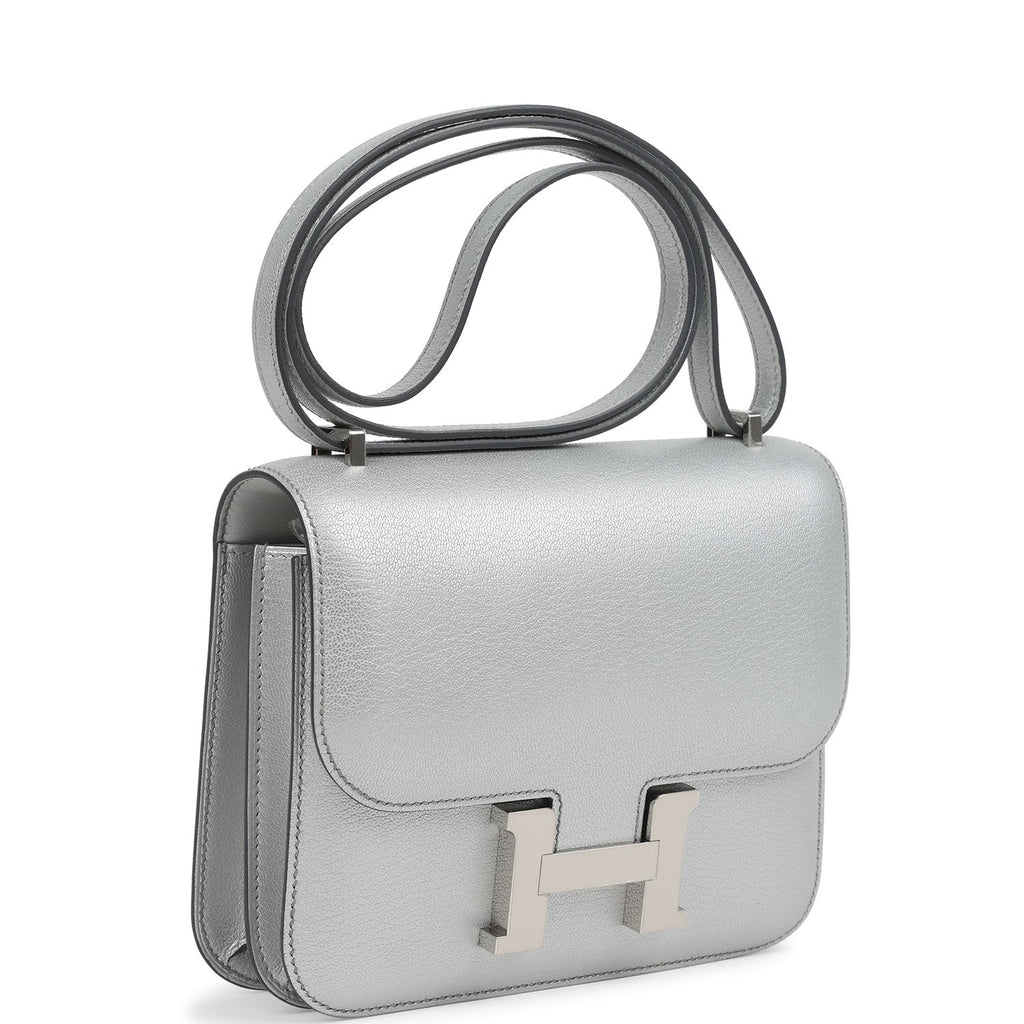 Constance 18 Argent Chevre Chamkilight Palladium Hardware Bag