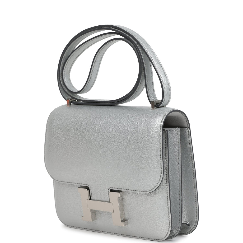 Constance 18 Argent Chevre Chamkilight Palladium Hardware Bag