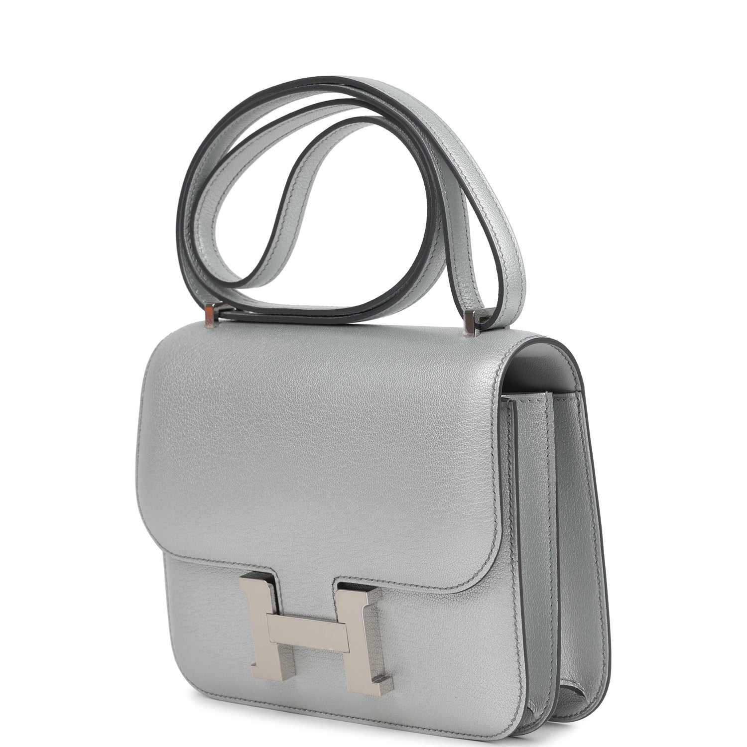 Constance 18 Argent Chevre Chamkilight Palladium Hardware Bag