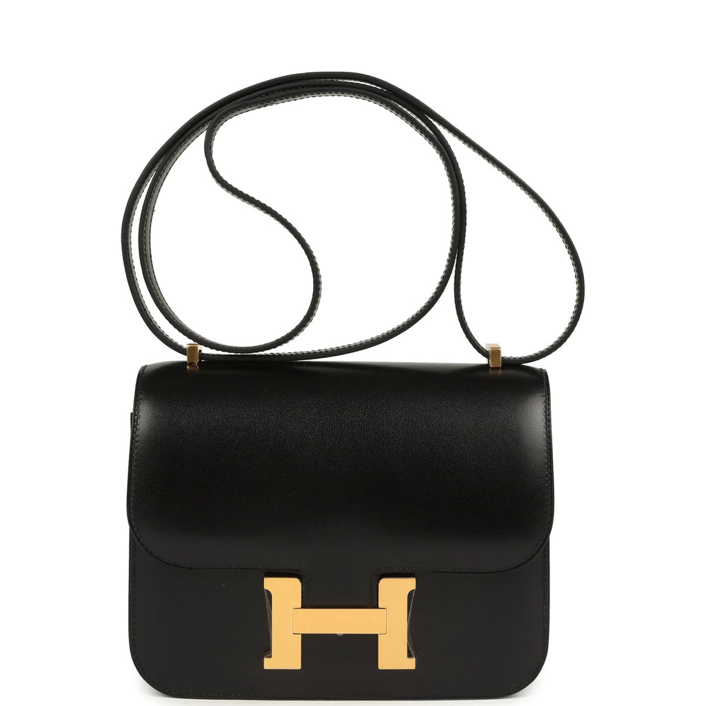 Constance 18 Black Box Gold Hardware Bag