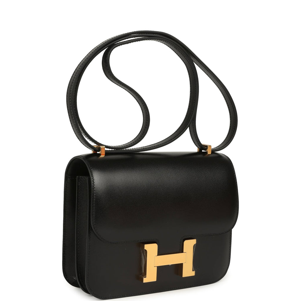 Constance 18 Black Box Gold Hardware Bag