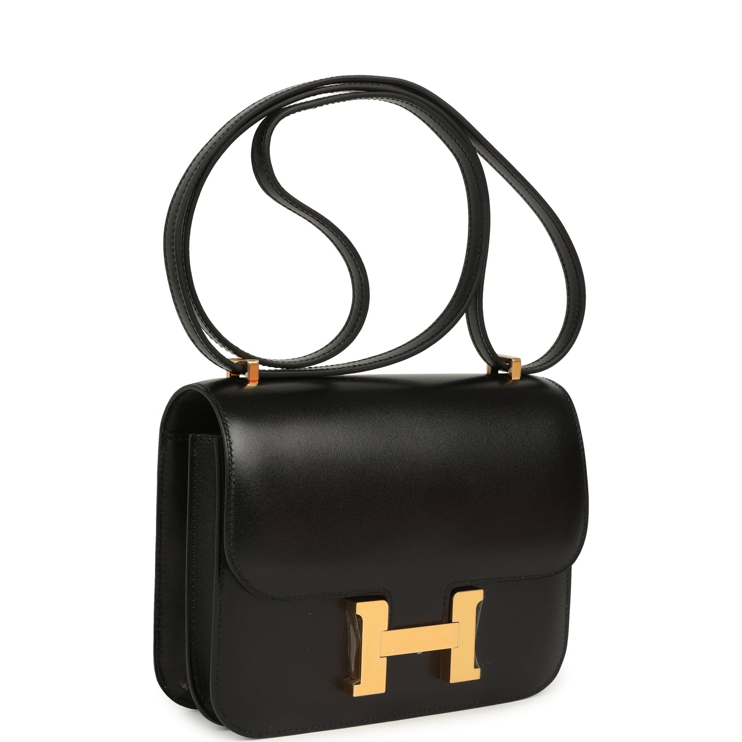 Constance 18 Black Box Gold Hardware Bag