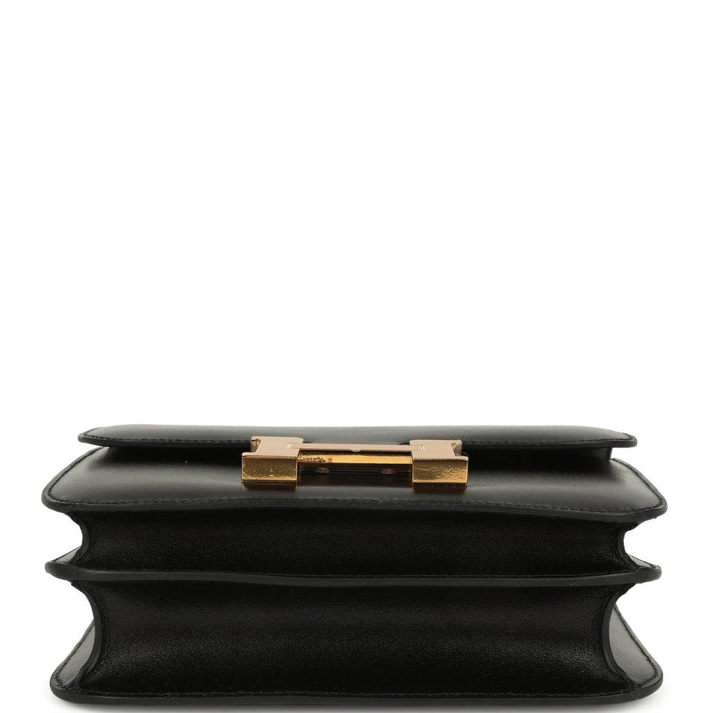 Constance 18 Black Box Gold Hardware Bag