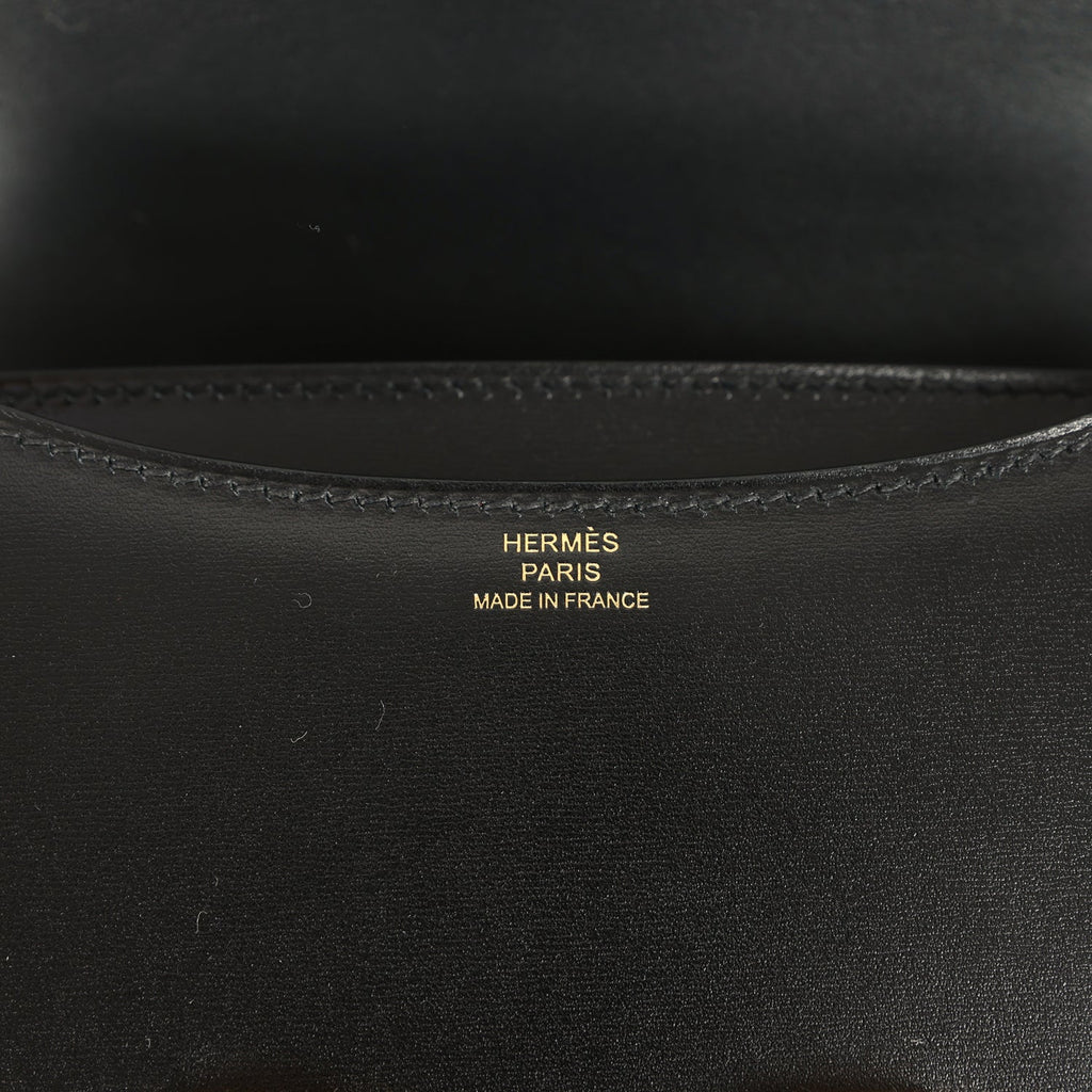 Constance 18 Black Box Gold Hardware Bag
