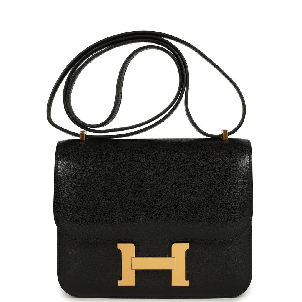 Constance 18 Black Chevre Chamkila Gold Hardware Bag