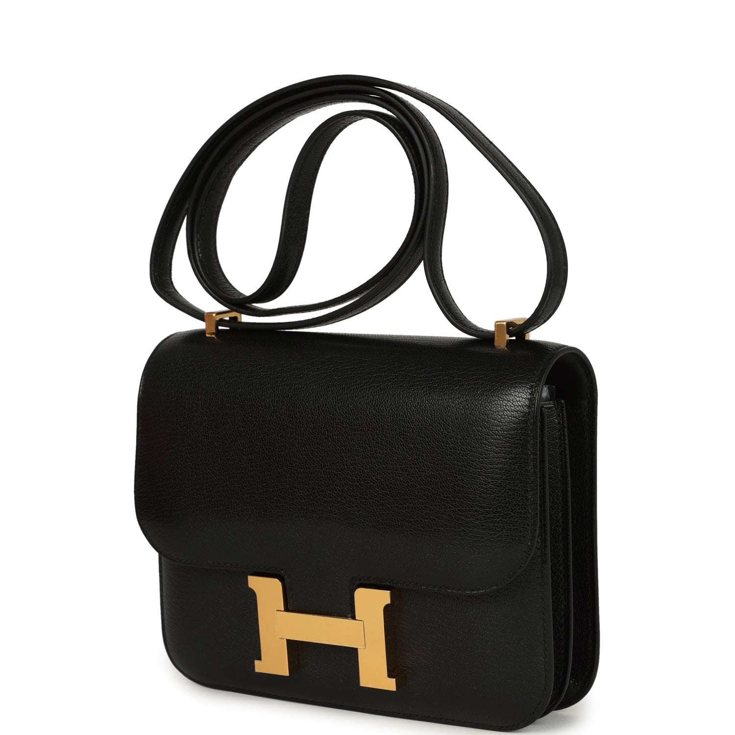 Constance 18 Black Chevre Chamkila Gold Hardware Bag