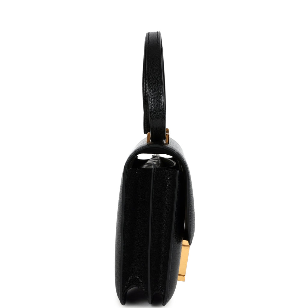 Constance 18 Black Chevre Chamkila Gold Hardware Bag