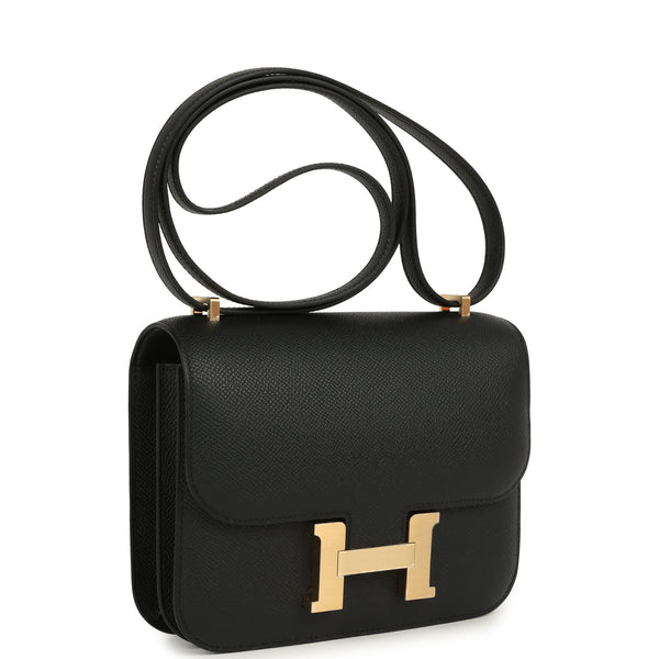 Constance 18 Black Epsom Brushed Permabrass Hardware Bag