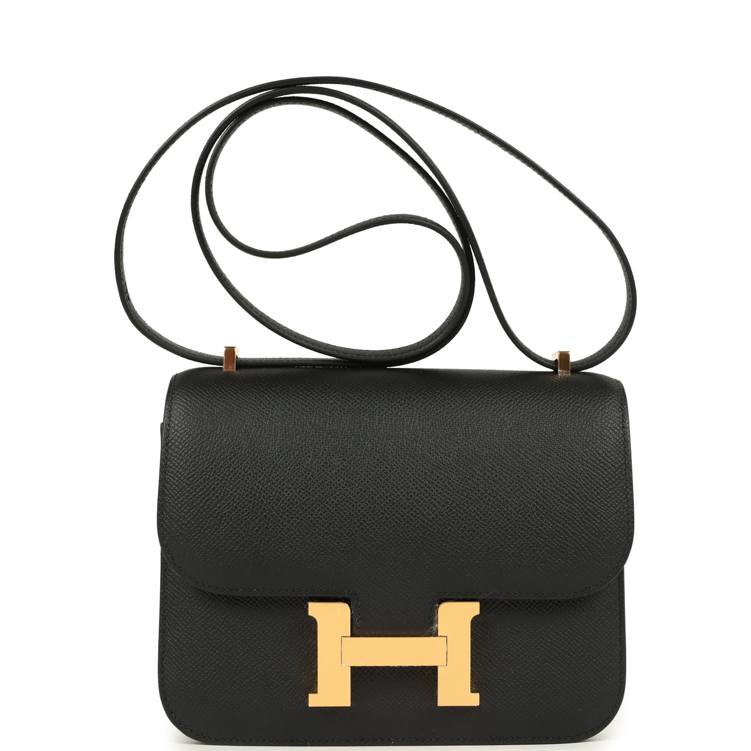 Constance 18 Black Epsom Gold Hardware Bag