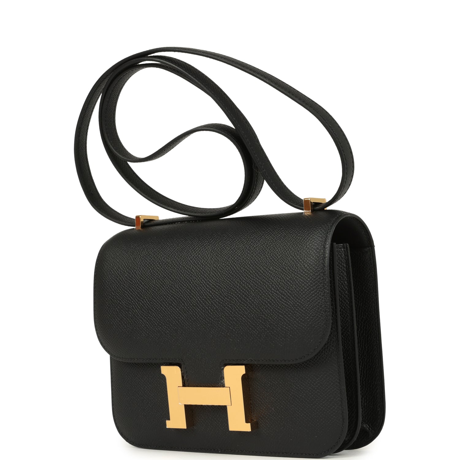 Constance 18 Black Epsom Gold Hardware Bag