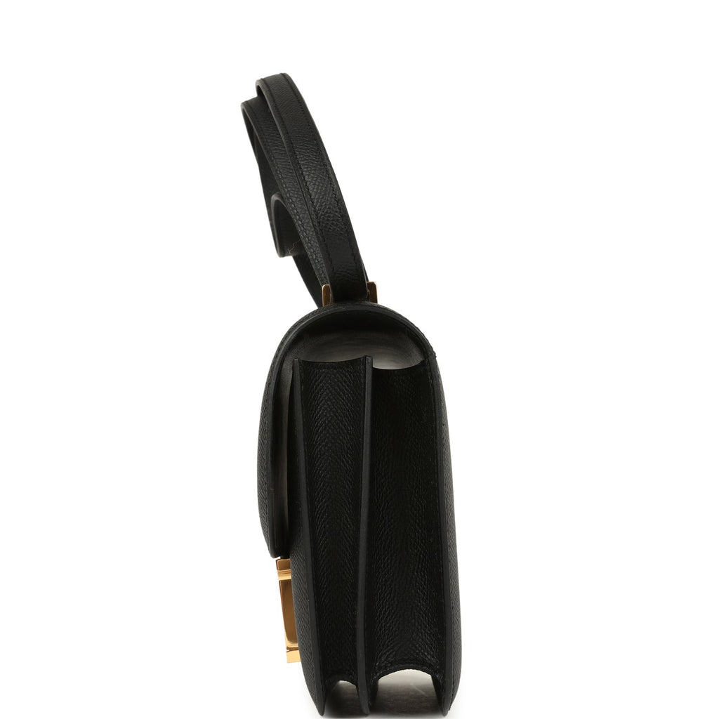 Constance 18 Black Epsom Gold Hardware Bag