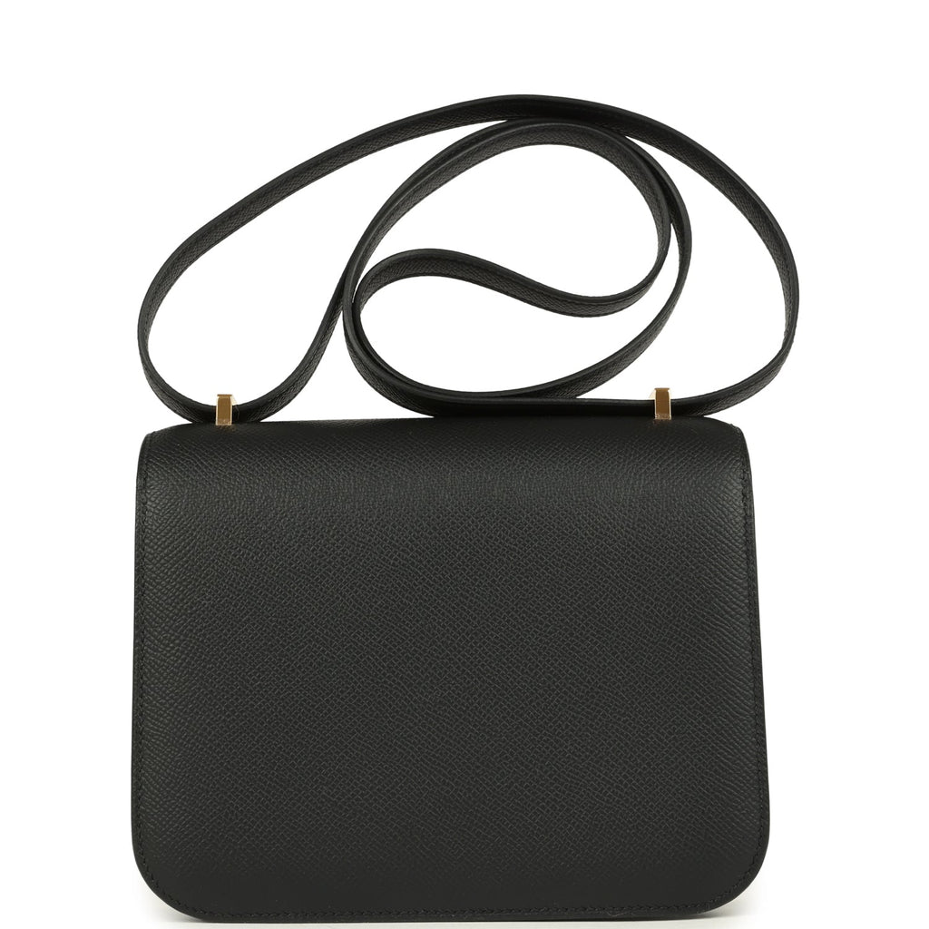 Constance 18 Black Epsom Gold Hardware Bag