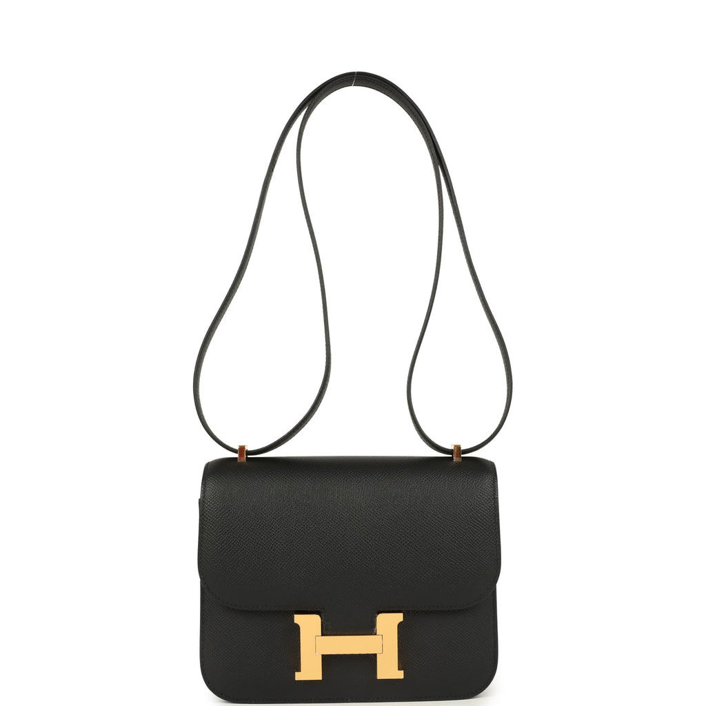 Constance 18 Black Epsom Gold Hardware Bag
