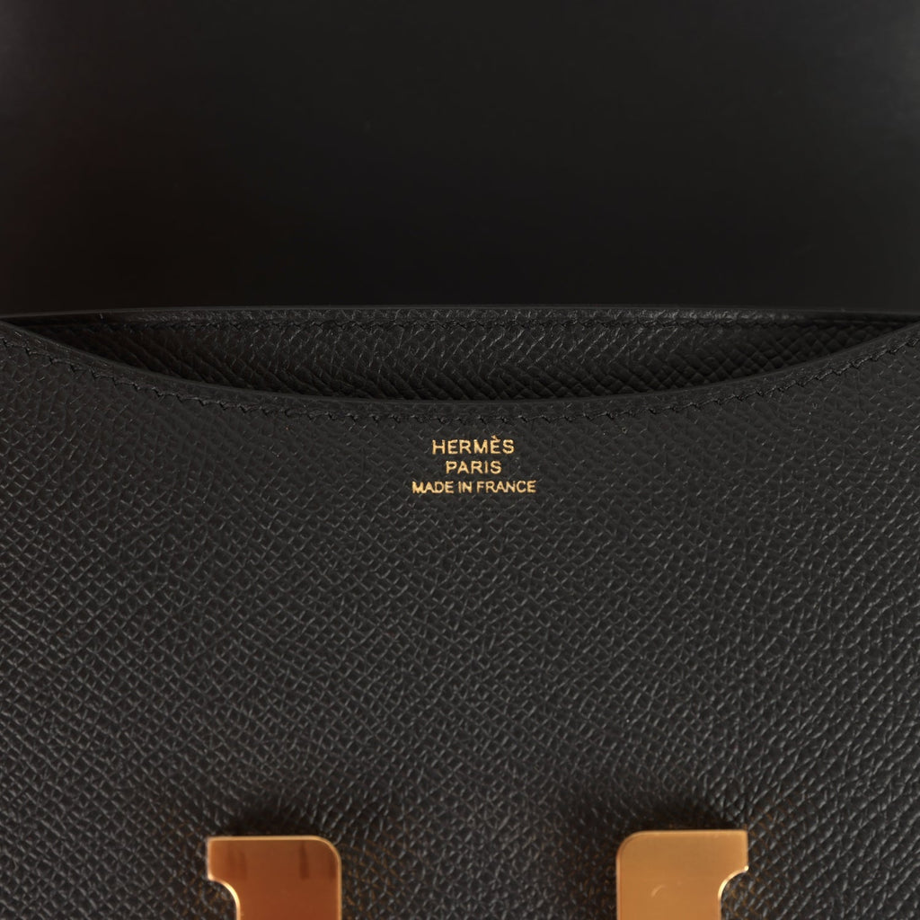 Constance 18 Black Epsom Gold Hardware Bag