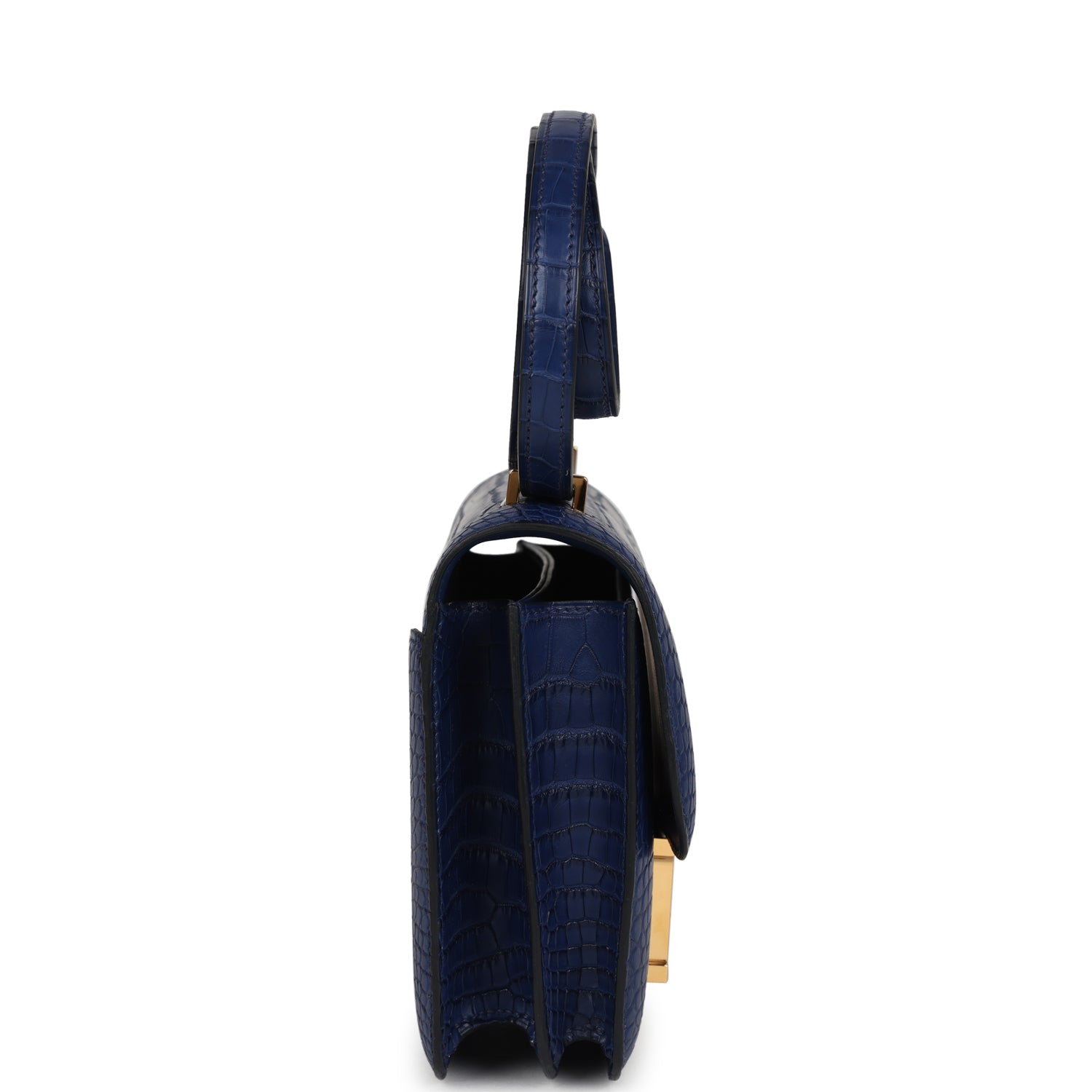 Constance 18 Bleu Saphir Matte Alligator Gold Hardware Bag