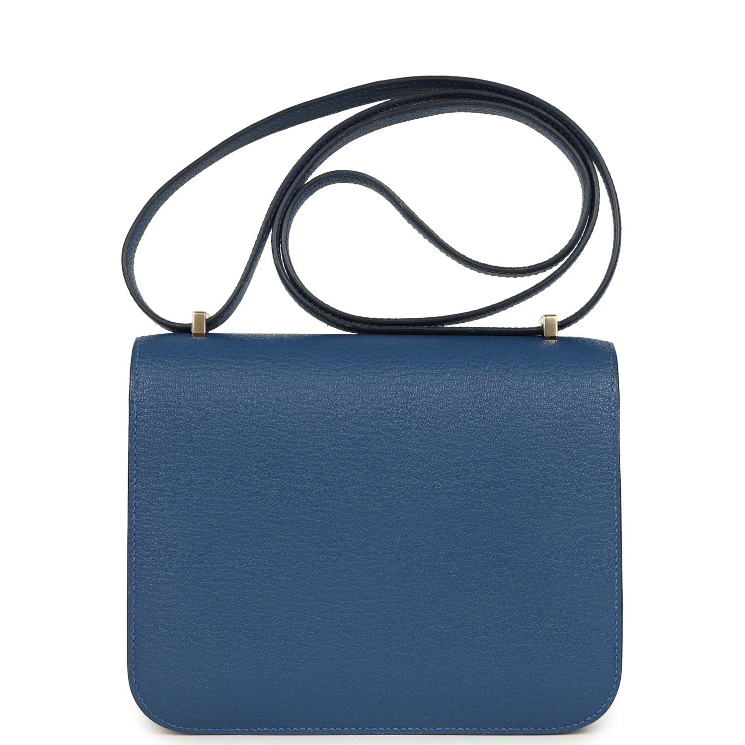 Constance 18 Bleu Tie Chevre Mysore Permabrass Hardware Bag