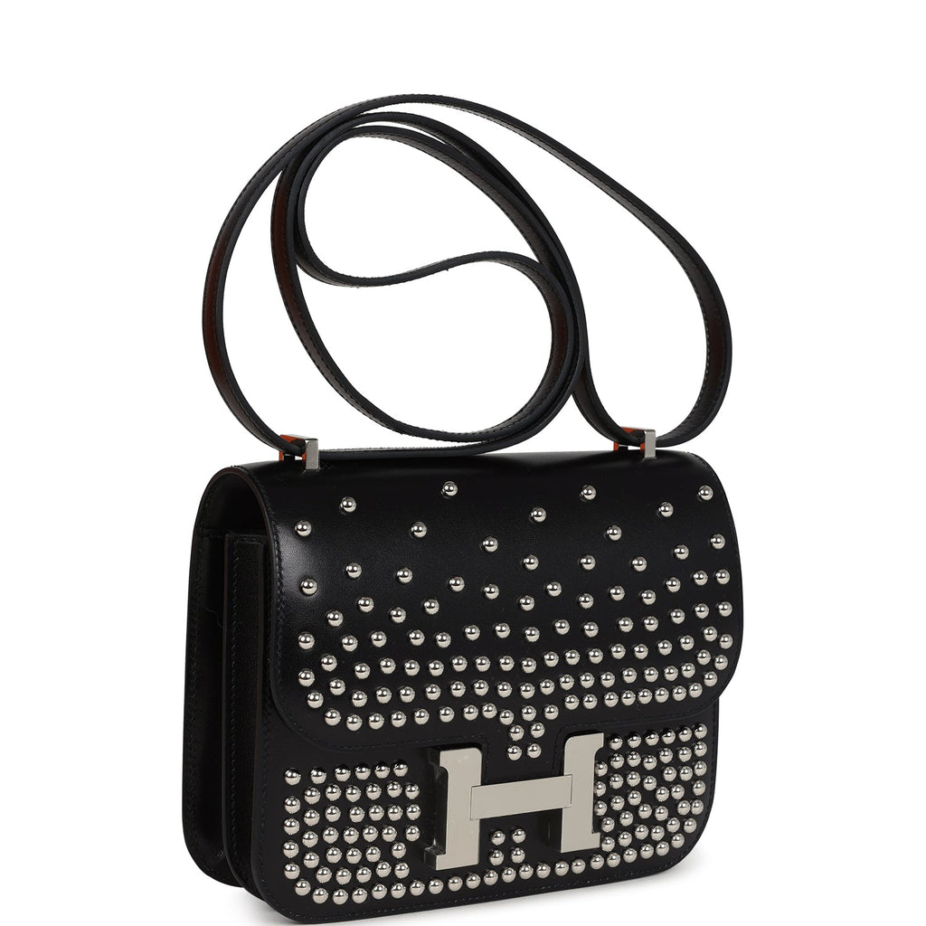 Constance 18 Clouté Black Box Palladium Hardware Bag
