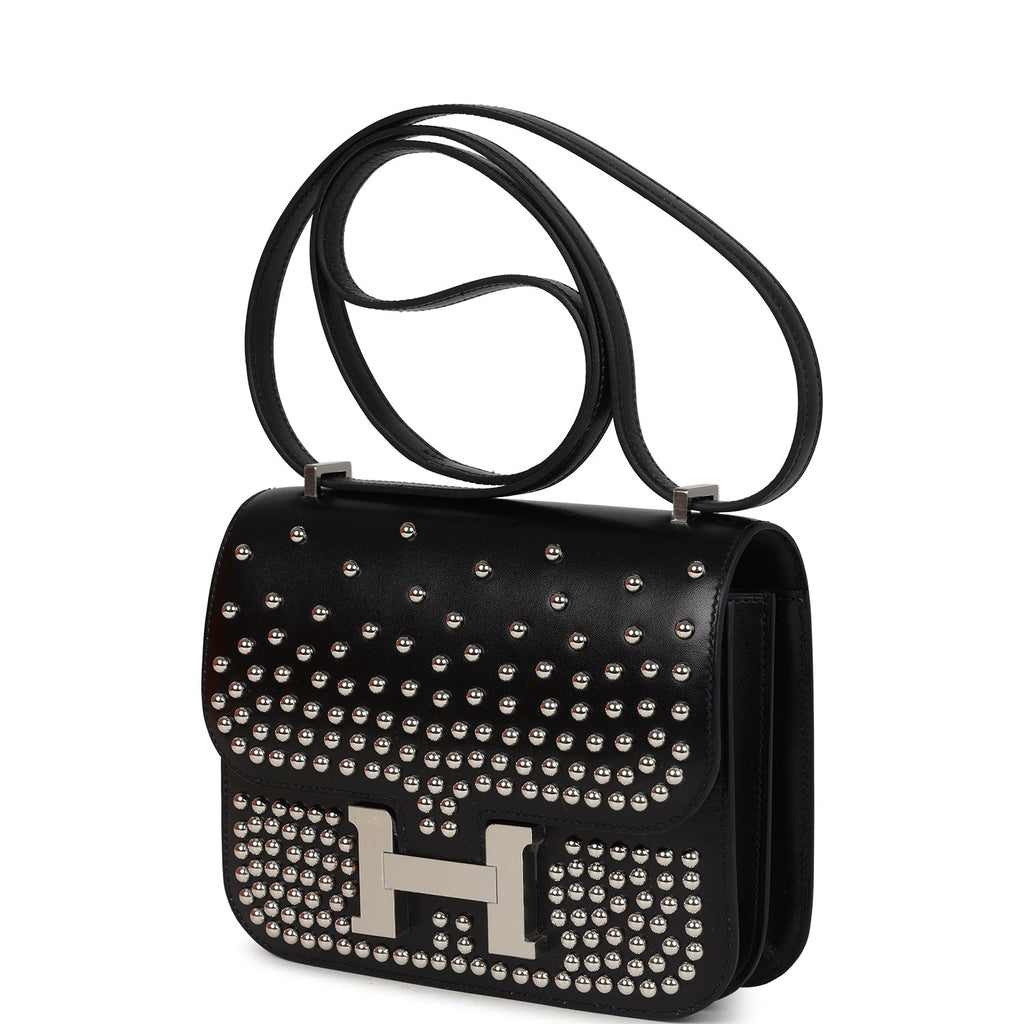 Constance 18 Clouté Black Box Palladium Hardware Bag