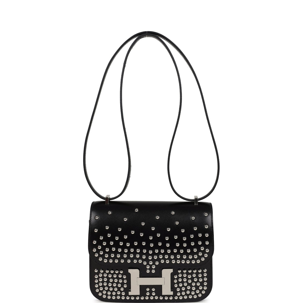 Constance 18 Clouté Black Box Palladium Hardware Bag