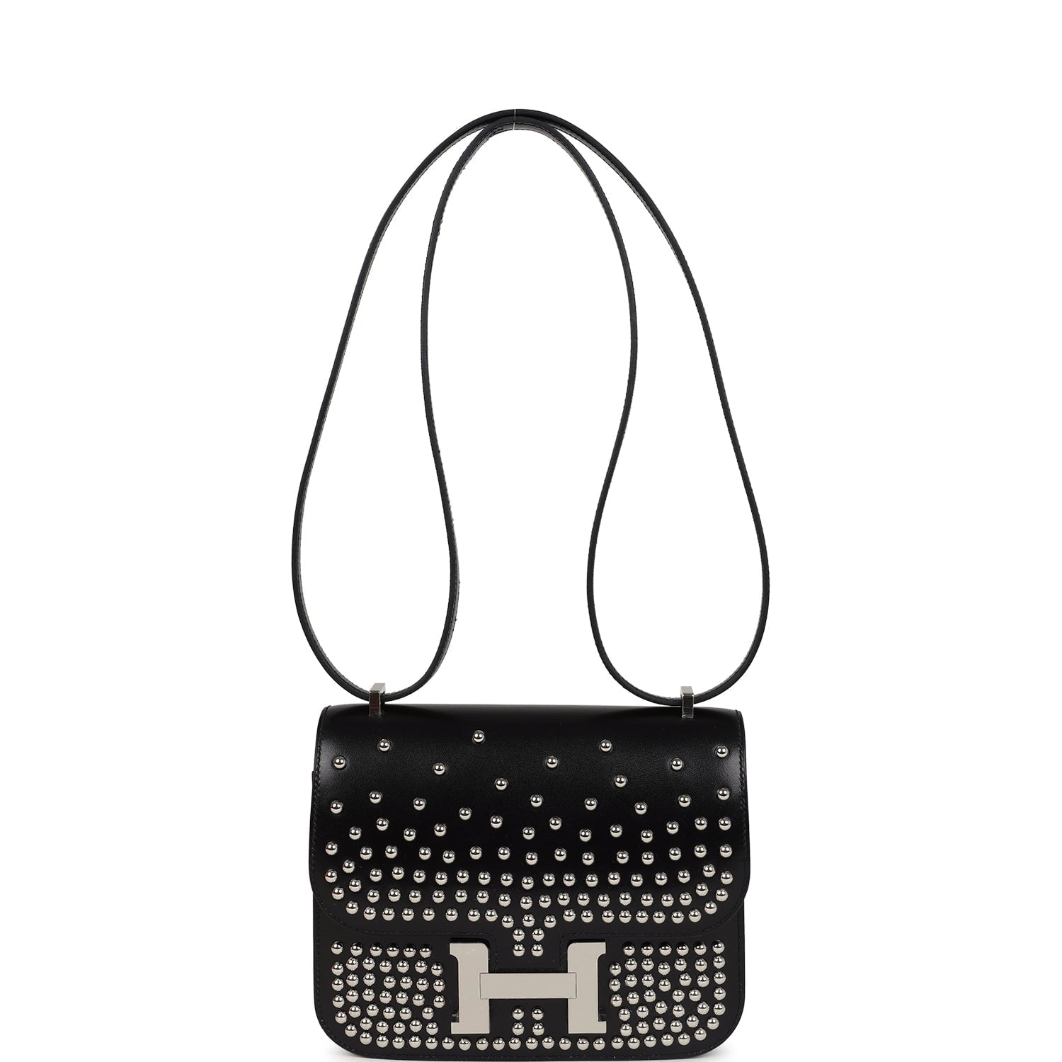 Constance 18 Clouté Black Box Palladium Hardware Bag