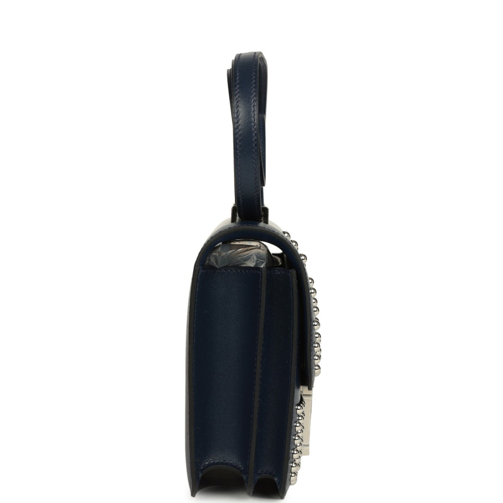 Constance 18 Clouté Bleu Abysse Box Palladium Hardware Bag