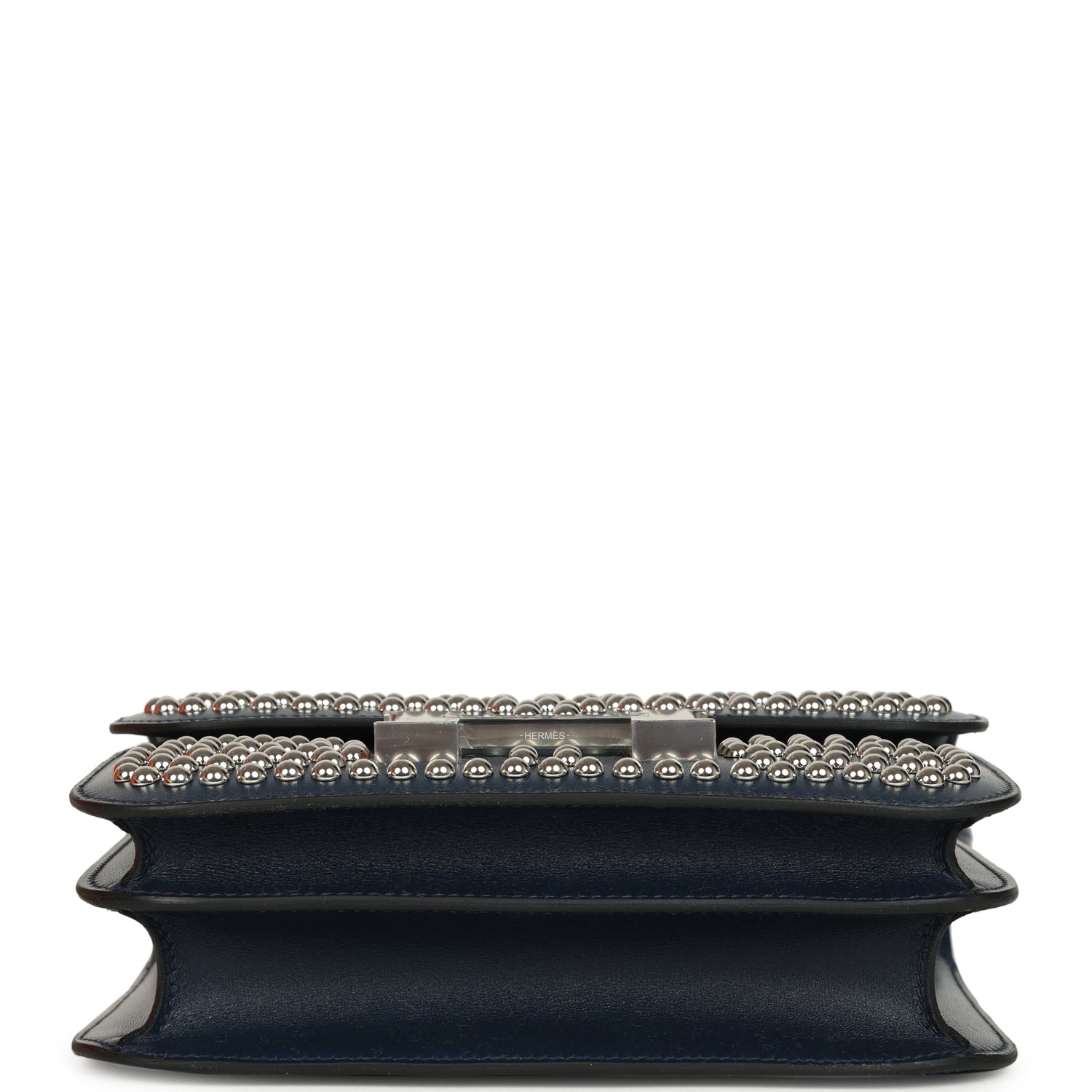 Constance 18 Clouté Bleu Abysse Box Palladium Hardware Bag
