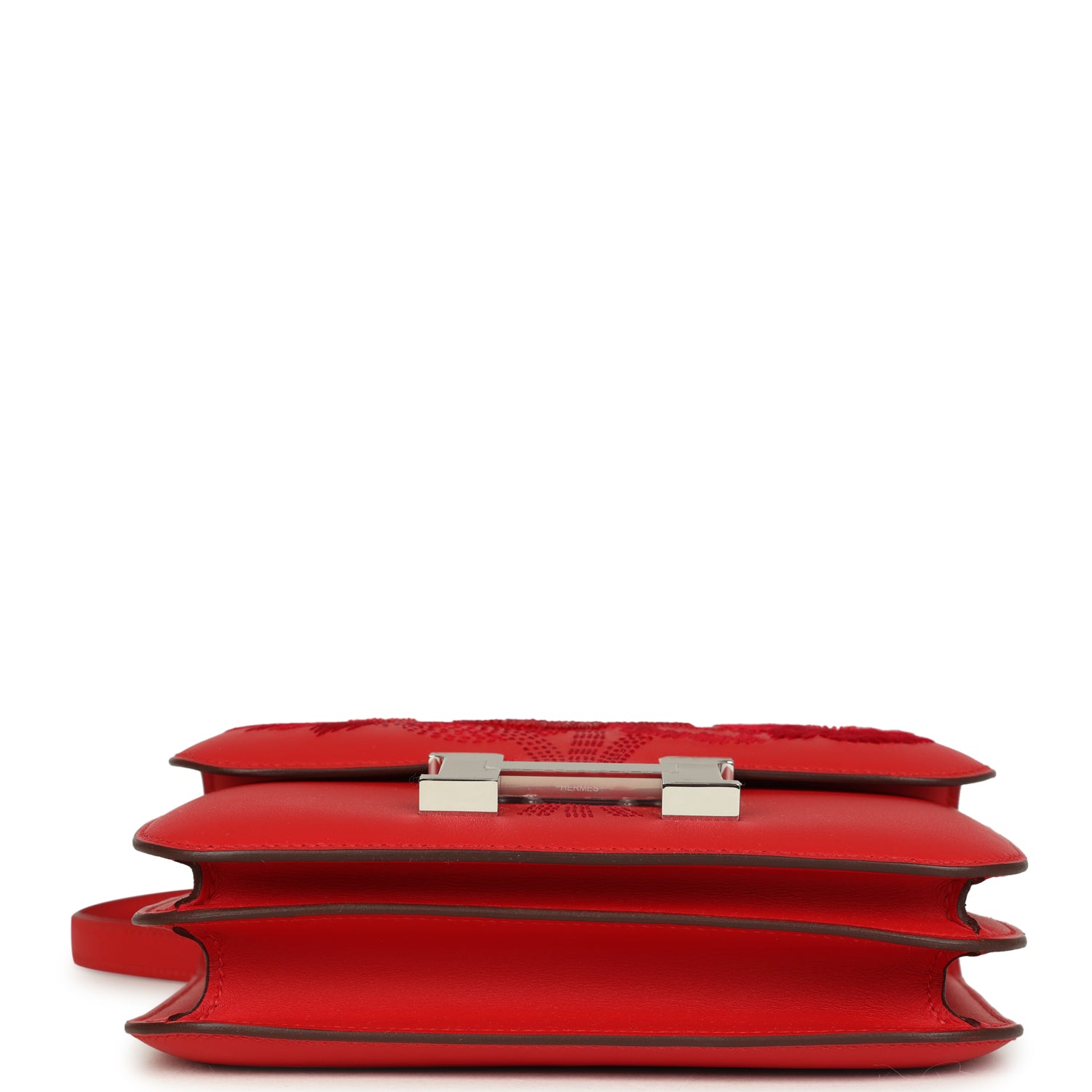 Constance 18 Dancing Flowers Rouge De Coeur Embroidered Swift Palladium Hardware Bag