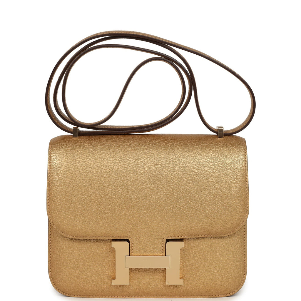 Constance 18 Dore Chevre Chamkilight Permabrass Hardware Bag