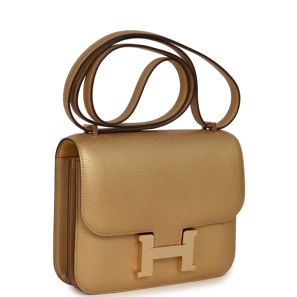 Constance 18 Dore Chevre Chamkilight Permabrass Hardware Bag
