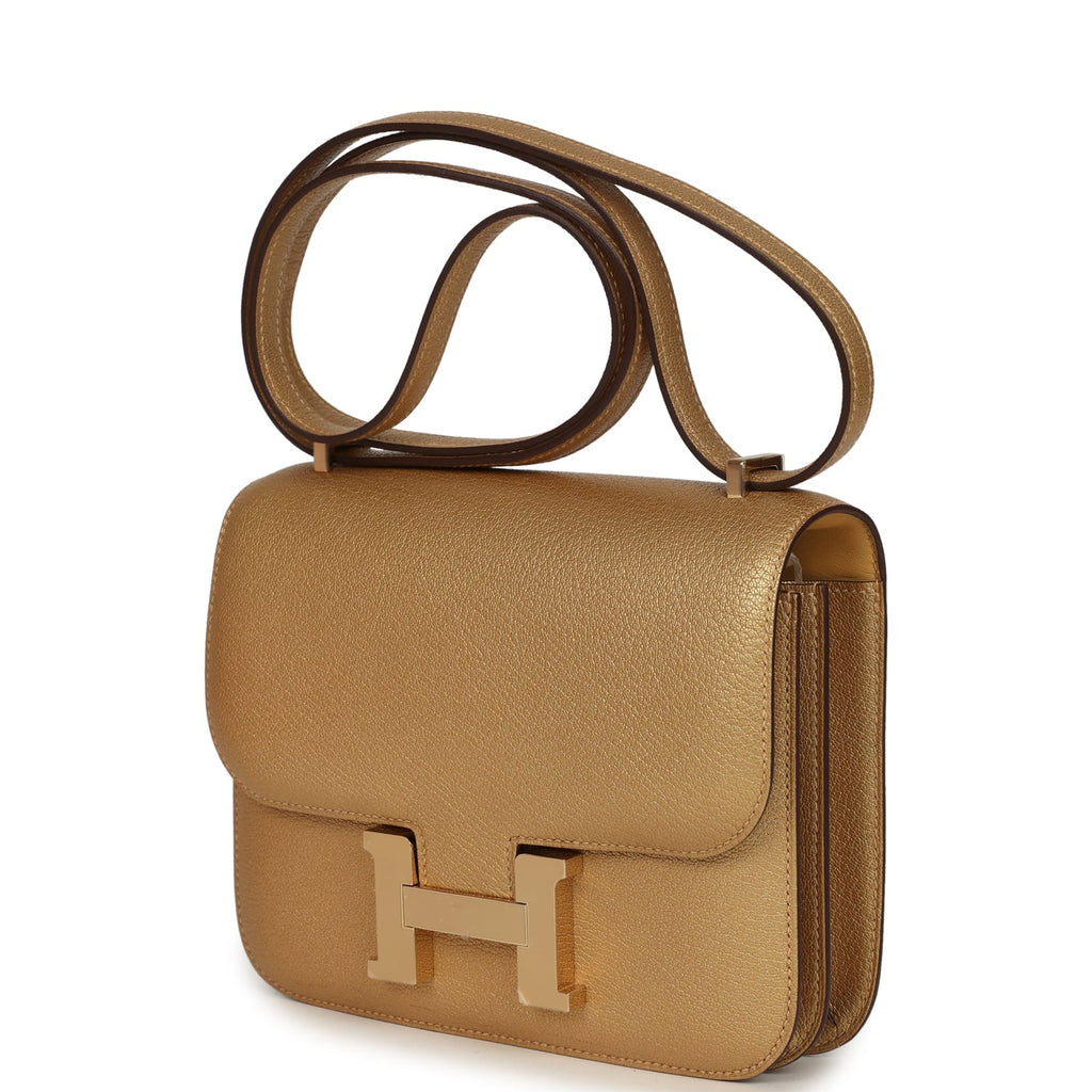 Constance 18 Dore Chevre Chamkilight Permabrass Hardware Bag