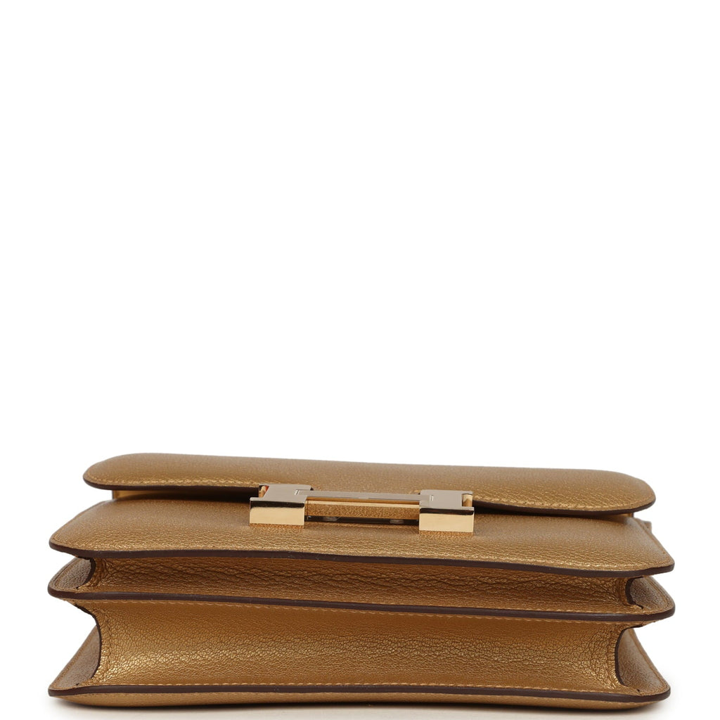Constance 18 Dore Chevre Chamkilight Permabrass Hardware Bag