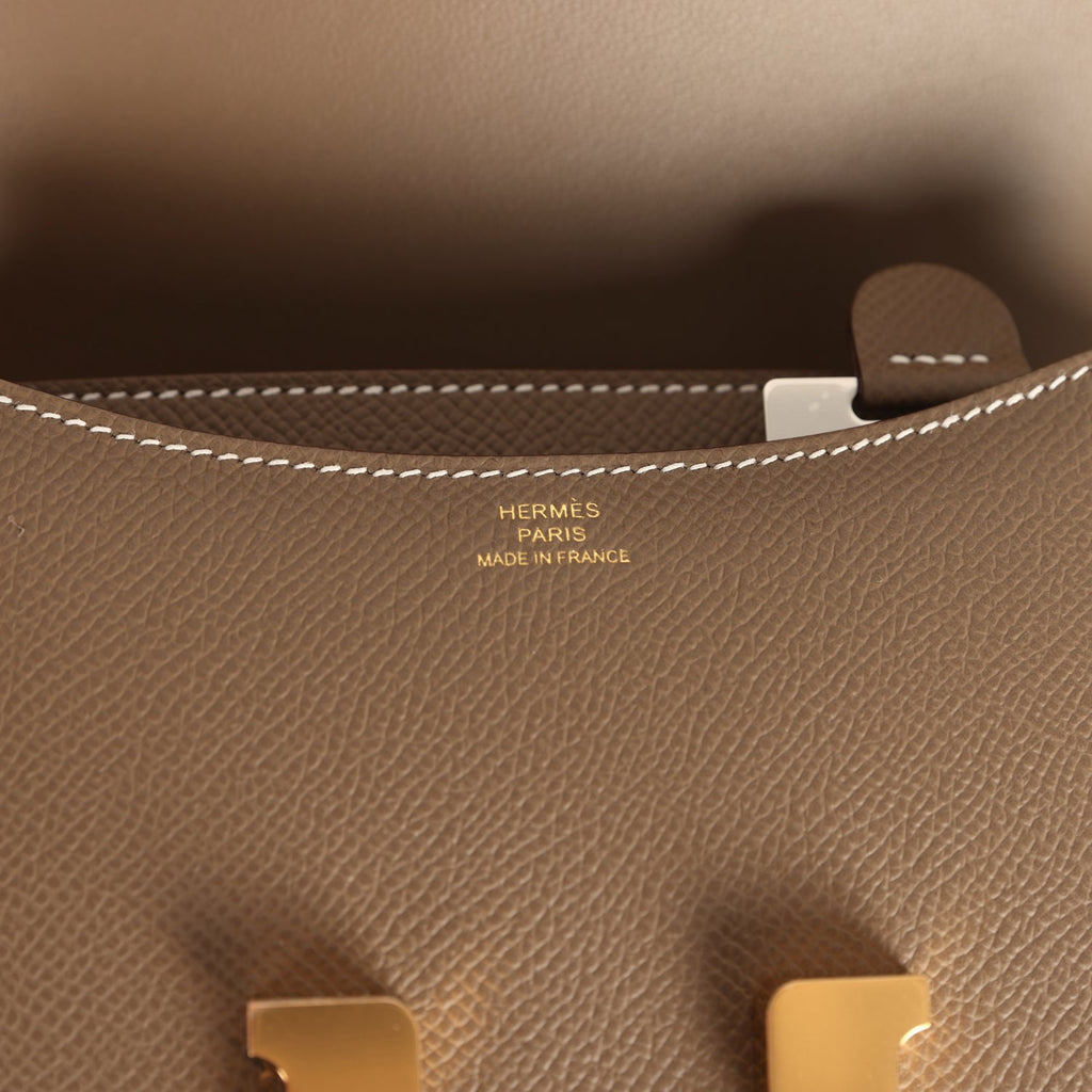 Constance 18 Etoupe Epsom Gold Hardware Bag