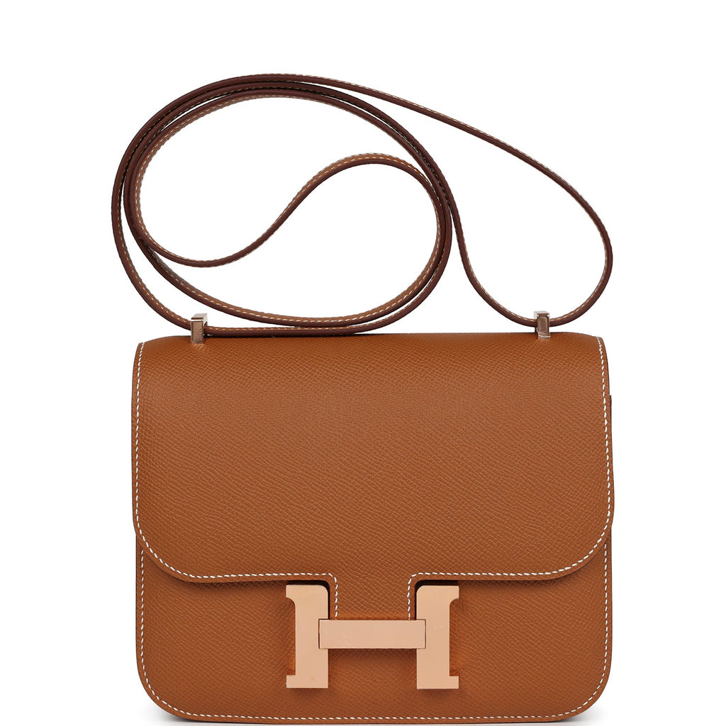 Constance 18 Gold Epsom Rose Gold Hardware Bag