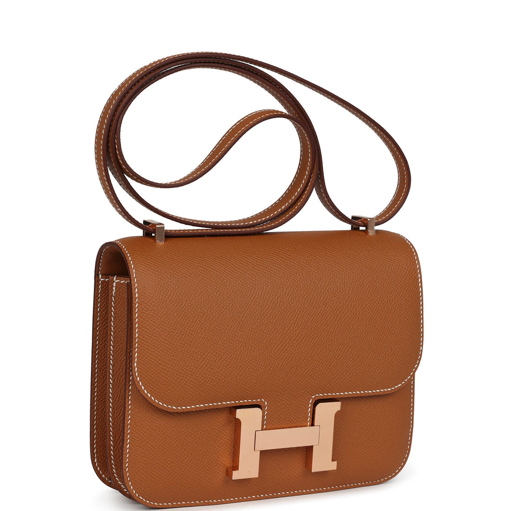 Constance 18 Gold Epsom Rose Gold Hardware Bag