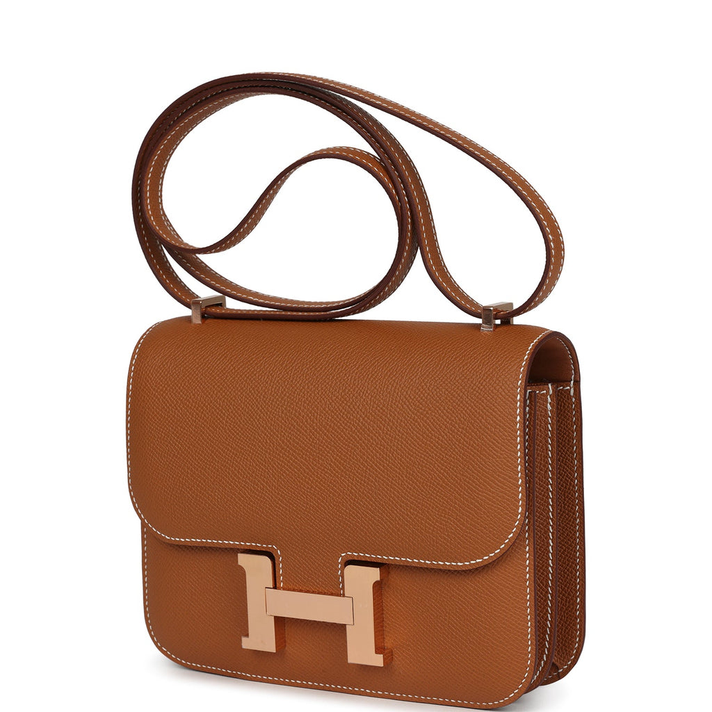 Constance 18 Gold Epsom Rose Gold Hardware Bag