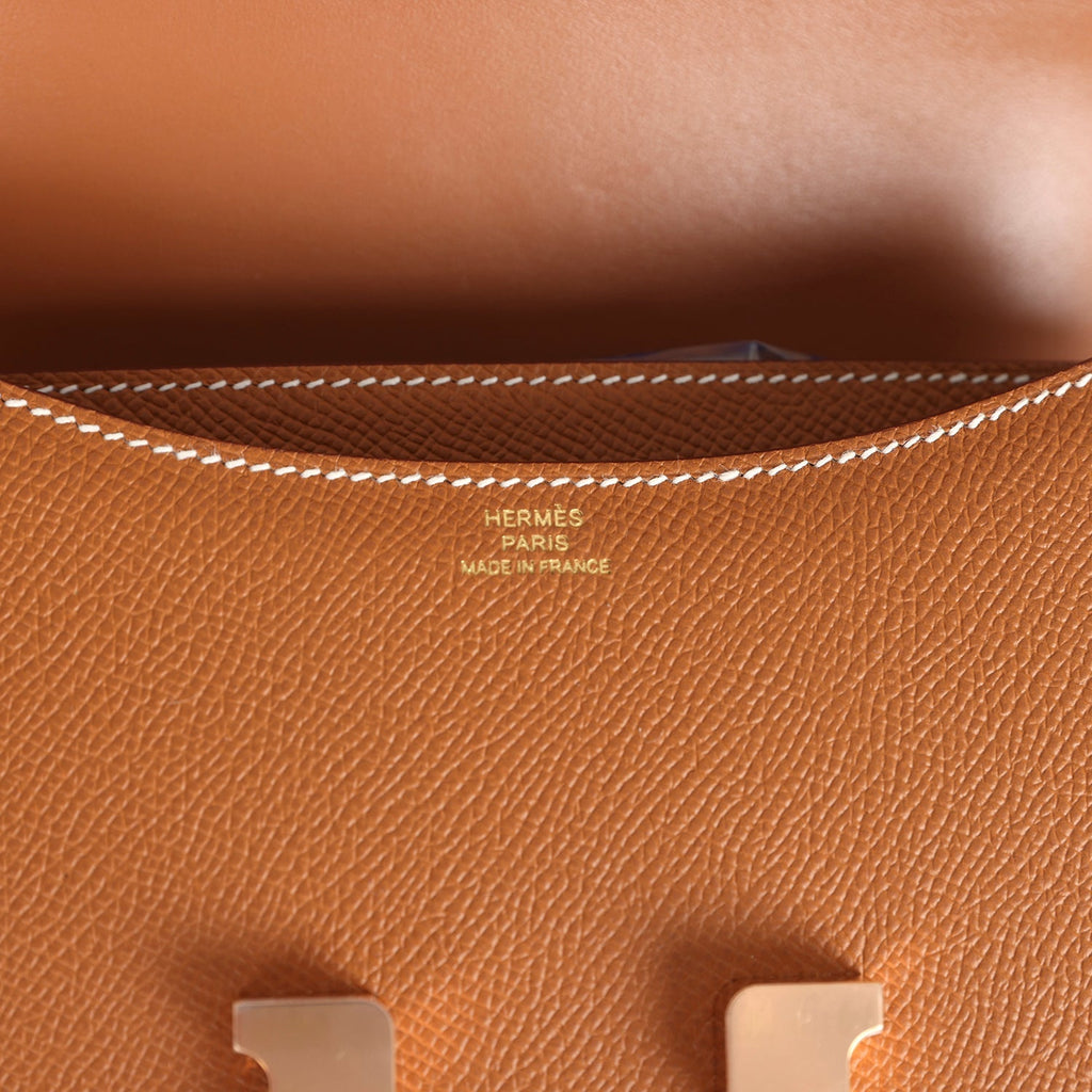 Constance 18 Gold Epsom Rose Gold Hardware Bag