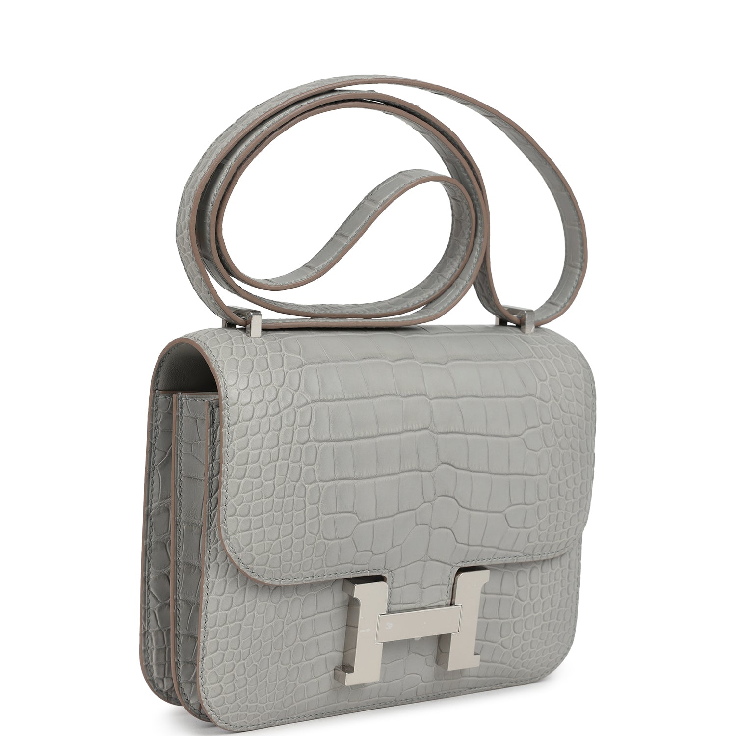 Constance 18 Gris Perle Matte Alligator Palladium Hardware Bag