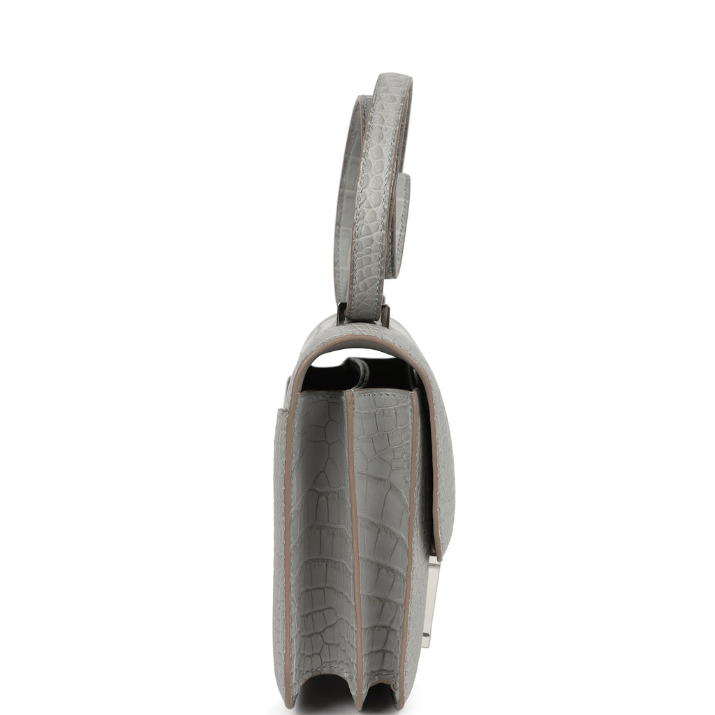 Constance 18 Gris Perle Matte Alligator Palladium Hardware Bag