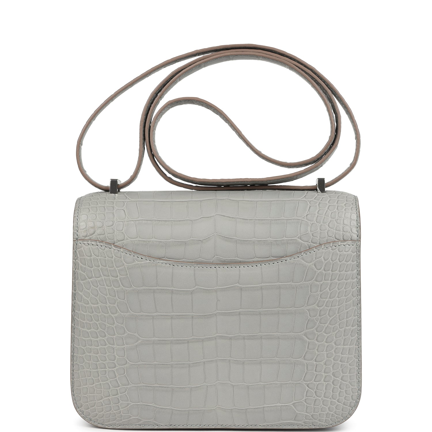 Constance 18 Gris Perle Matte Alligator Palladium Hardware Bag