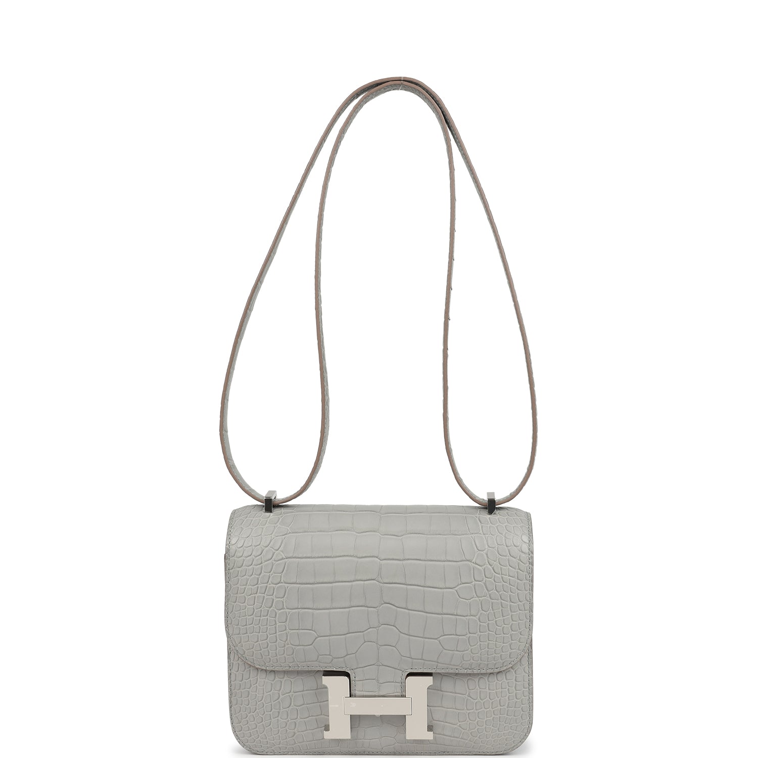 Constance 18 Gris Perle Matte Alligator Palladium Hardware Bag