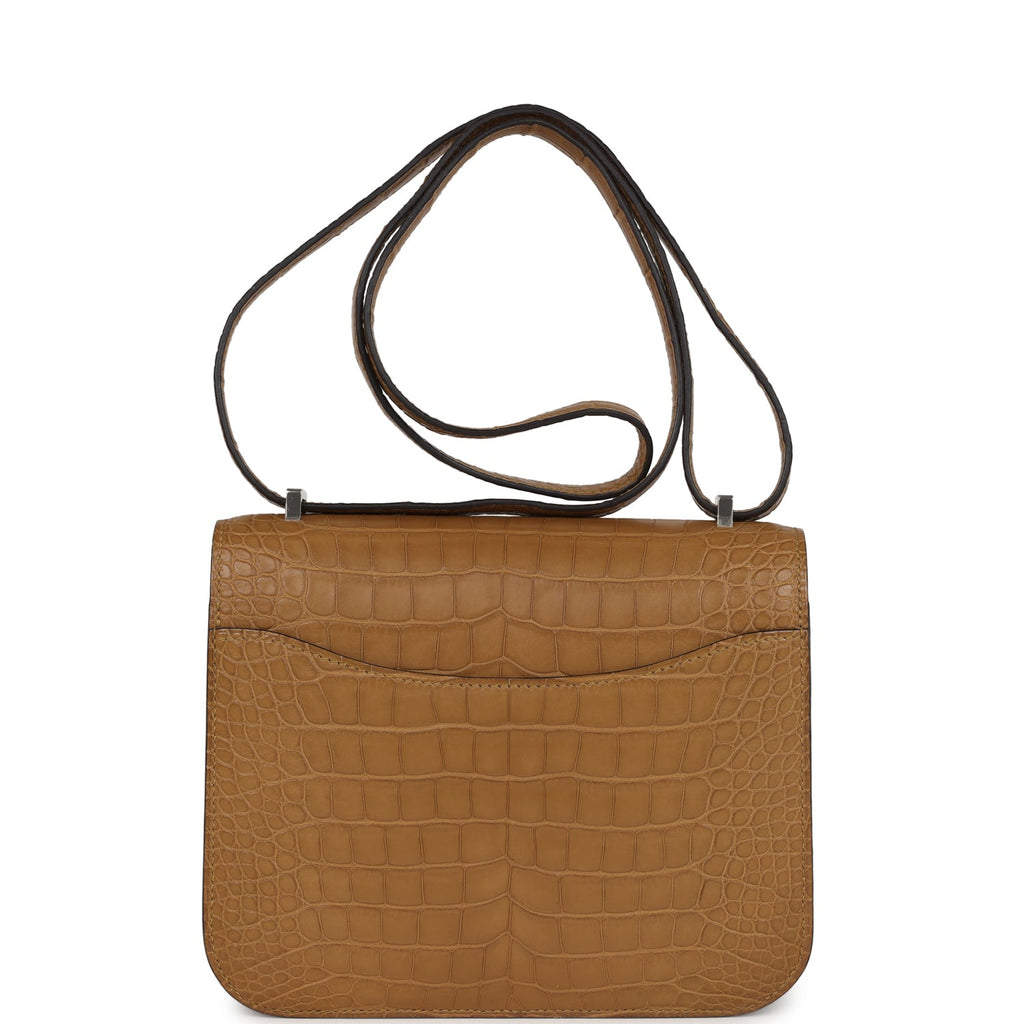 Constance 18 Kraft Matte Alligator Palladium Hardware Bag