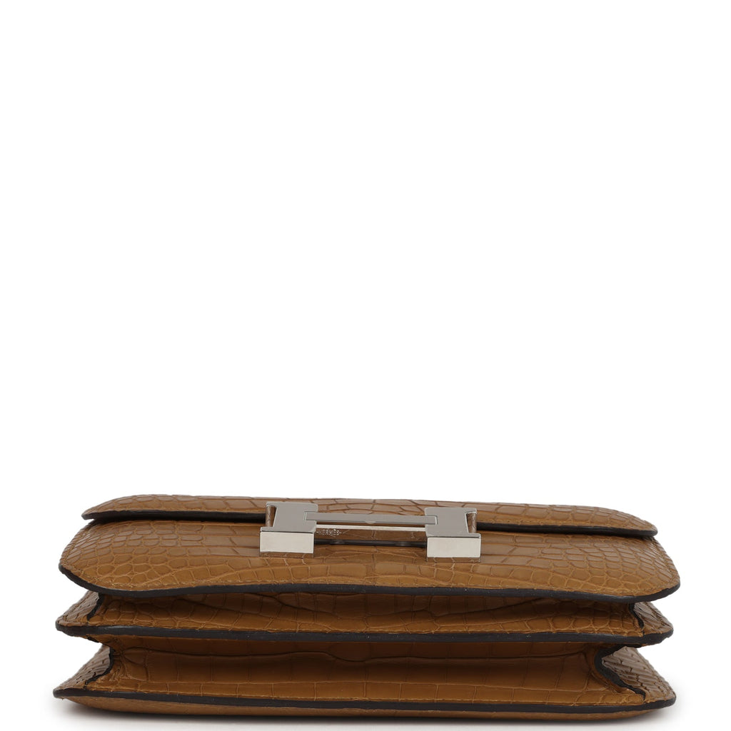 Constance 18 Kraft Matte Alligator Palladium Hardware Bag