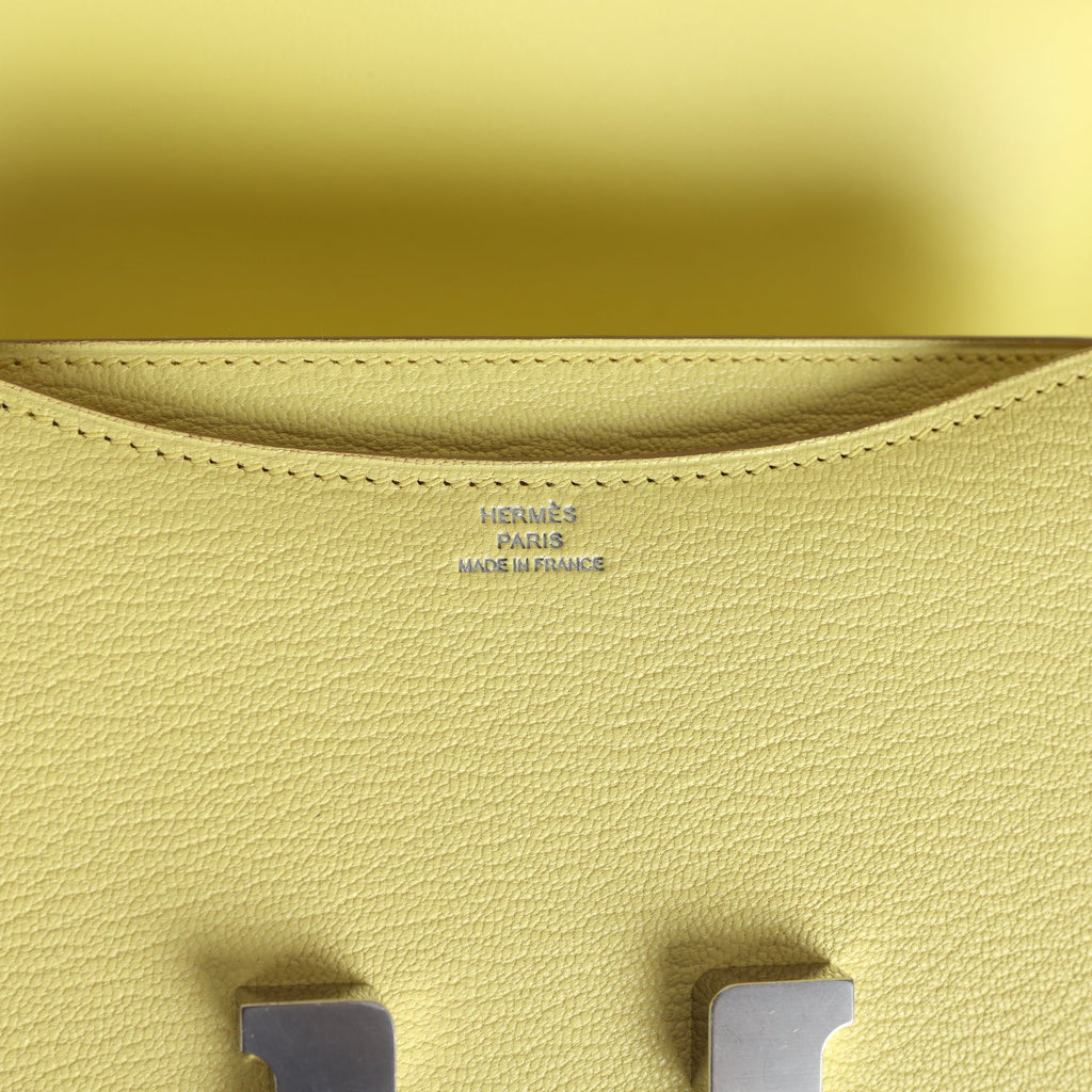 Constance 18 Limoncello Chevre Mysore Palladium Hardware Bag