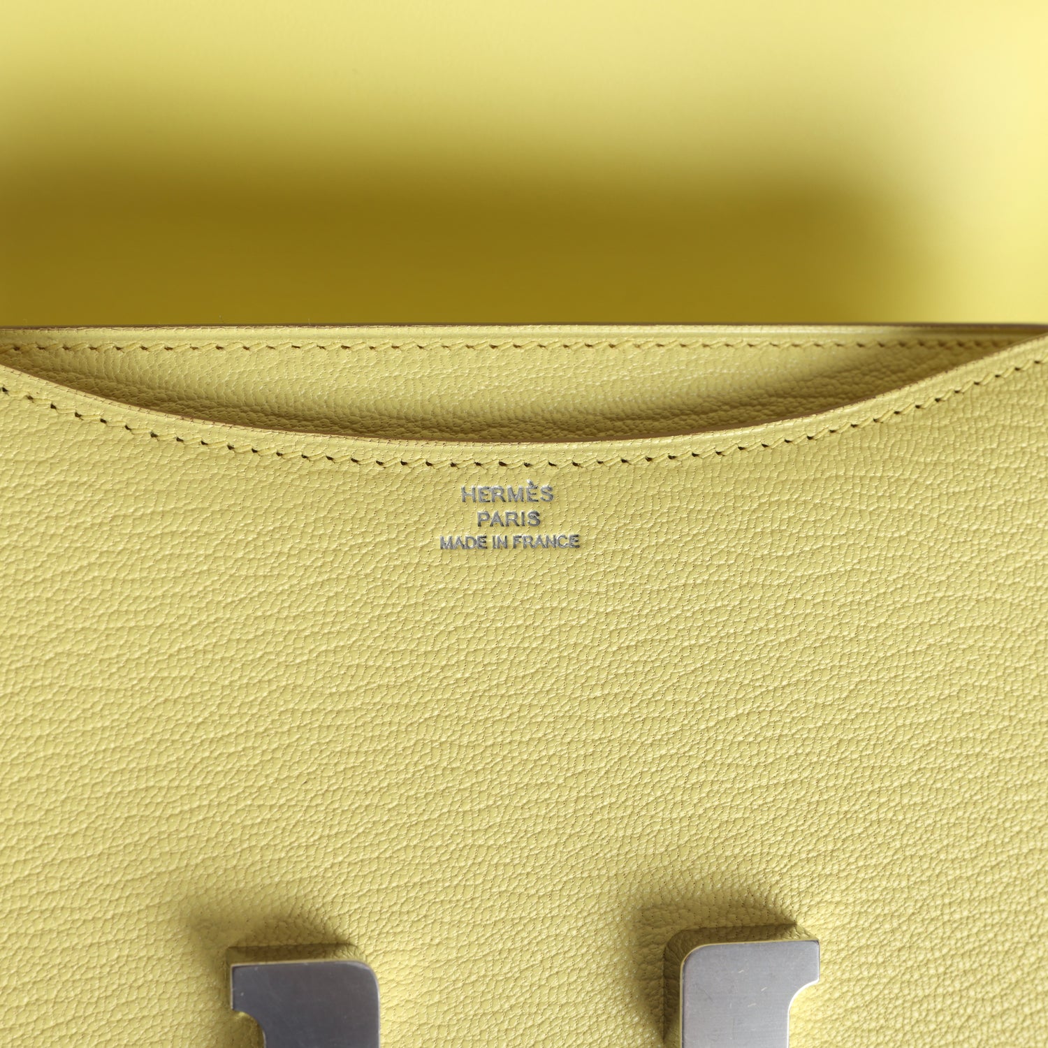Constance 18 Limoncello Chevre Mysore Palladium Hardware Bag