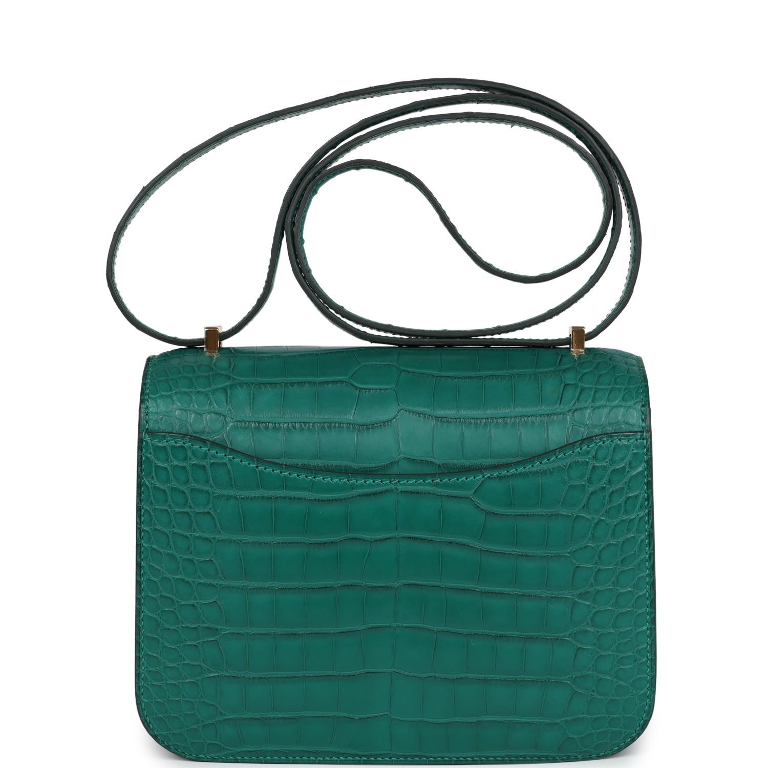 Constance 18 Malachite Matte Alligator Gold Hardware Bag